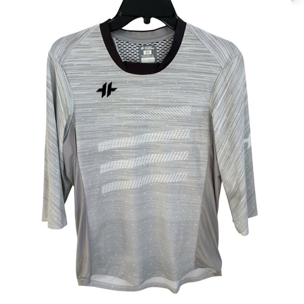 Hyperthreads Gray Cycling Jersey Mens Sz XS Zip Pocket